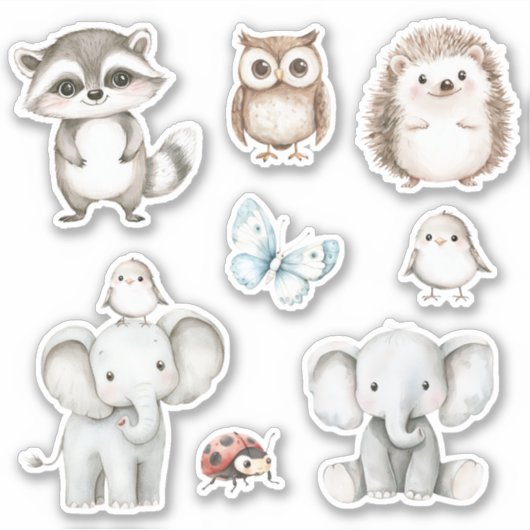Elefant und Vogel beste Freunde Aufkleber (Vorderseite)