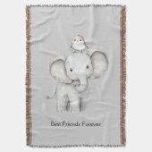 Elefant und Vogel beste Freunde Decke (Vorderseite Vertikal)