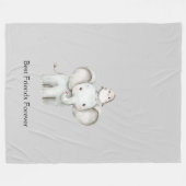 Elefant und Vogel beste Freunde Fleecedecke (Vorderseite (Horizontal))