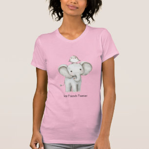 Elefant und Vogel beste Freunde Geburtstag T-Shirt