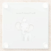 Elefant und Vogel beste Freunde Glasuntersetzer (Rückseite)