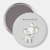 Elefant und Vogel beste Freunde Magnet (Vorderseite/Rückseite)
