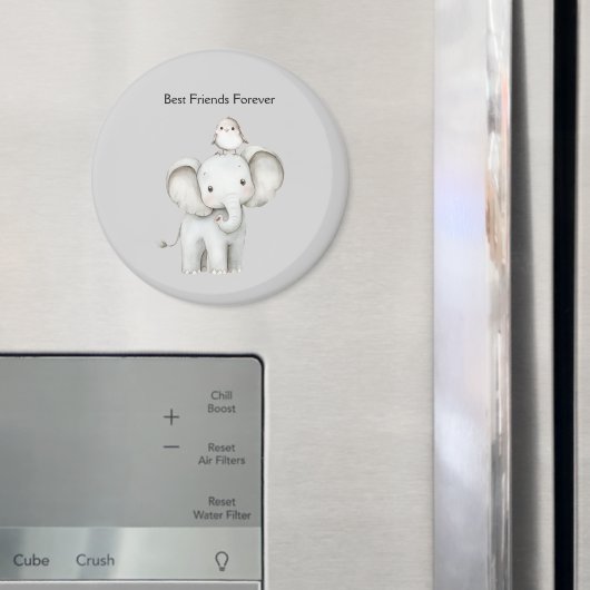 Elefant und Vogel beste Freunde Magnet (In Situ (Kühlschrank))