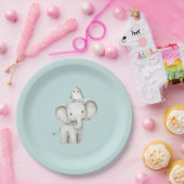 Elefant und Vogel beste Freunde Mint Geburtstag Pappteller (Party)