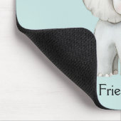 Elefant und Vogel beste Freunde Mint Mousepad (Ecke)