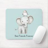 Elefant und Vogel beste Freunde Mint Mousepad (Mit Mouse)