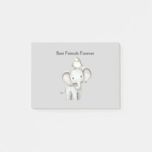 Elefant und Vogel beste Freunde Post-it Klebezettel