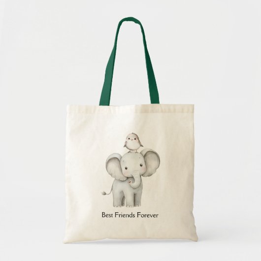 Elefant und Vogel beste Freunde  Tragetasche (Vorne)