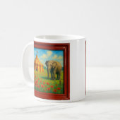 Elefant und Zirkuszelt Kaffeetasse (Vorderseite Links)