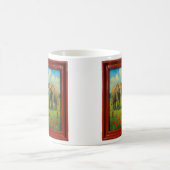 Elefant und Zirkuszelt Kaffeetasse (Mittel)