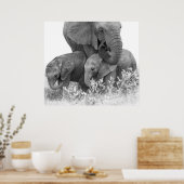 Elefant und zwei Kälber | Samburu Poster (Küche)