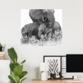 Elefant und zwei Kälber | Samburu Poster (Heimbüro)