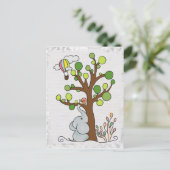 Elefant unterm Baum Postkarte (Stehend Vorderseite)