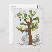 Elefant unterm Baum Postkarte (Vorne/Hinten)