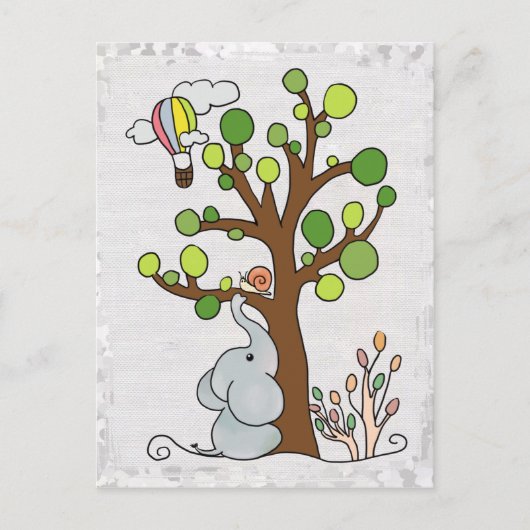 Elefant unterm Baum Postkarte (Vorderseite)