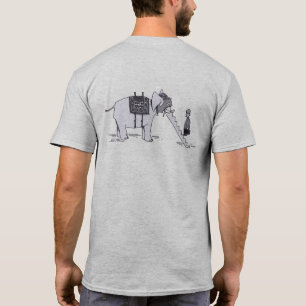 Elefant Upgrade Herren graues T-Shirt Rücken