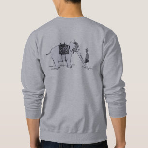 Elefant Upgrade Männer grauer Sweater Rücken Sweatshirt