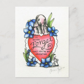 Elefant-Valentinsgruß Feiertagspostkarte