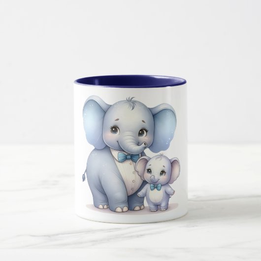 Elefant Vater & Sohn Tasse (Zentrum)