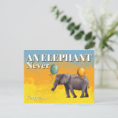 Elefant vergisst nie Postkarte (Stehend Vorderseite)