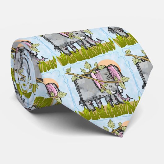 Elefant Versteckt Krawatte (Gerollt)