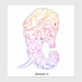 Elefant verziert aufkleber (Blatt)