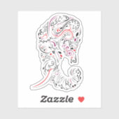 Elefant verziert aufkleber (Blatt)