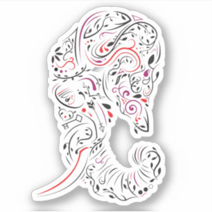 Elefant verziert aufkleber