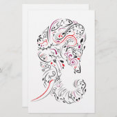 Elefant verziert briefpapier (Vorne/Hinten)