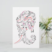 Elefant verziert briefpapier (Stehend Vorderseite)