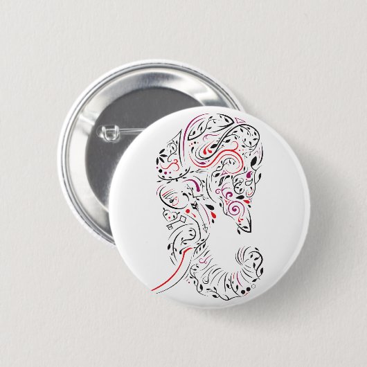 Elefant verziert button (Vorne & Hinten)
