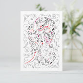 Elefant verziert einladung (Stehend Vorderseite)