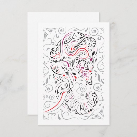 Elefant verziert einladung (Vorne/Hinten)