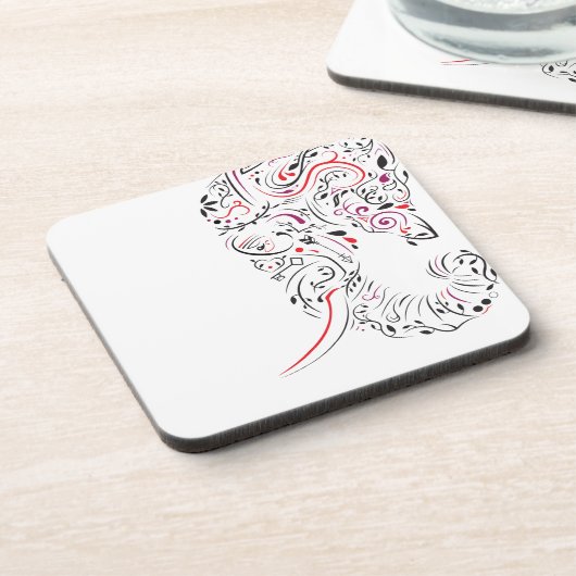 Elefant verziert getränkeuntersetzer (Linke Seite)