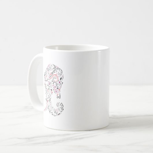 Elefant verziert kaffeetasse (Vorderseite Links)
