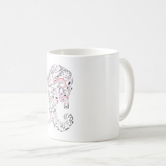 Elefant verziert kaffeetasse (VorderseiteRechts)