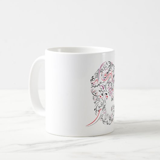 Elefant verziert kaffeetasse (Vorderseite Links)