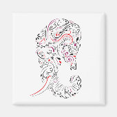 Elefant verziert magnet (Vorne)