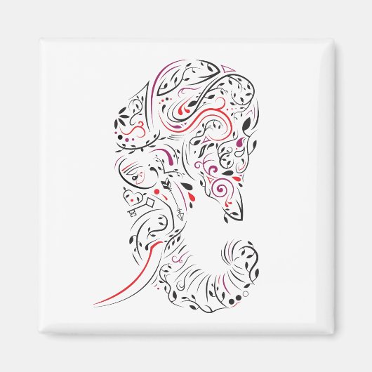 Elefant verziert magnet (Vorne)