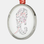 Elefant verziert ornament aus metall (Links)