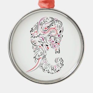 Elefant verziert ornament aus metall