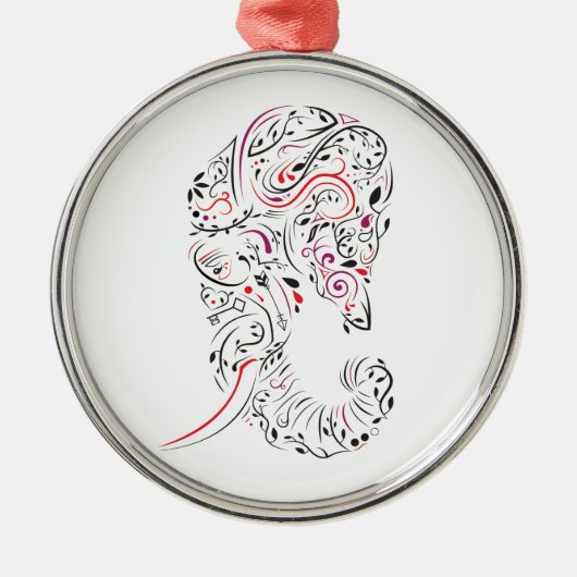 Elefant verziert ornament aus metall (Vorne)