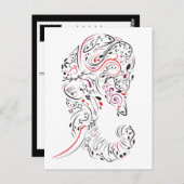 Elefant verziert postkarte (Vorne/Hinten)