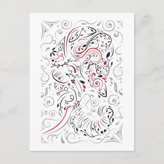 Elefant verziert postkarte (Vorderseite)