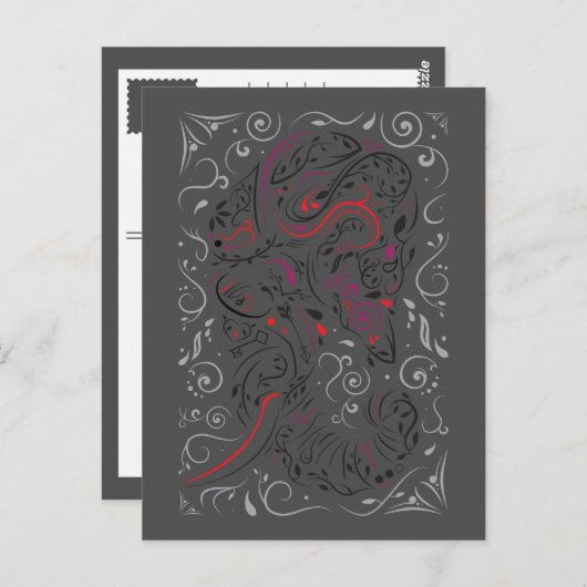 Elefant verziert postkarte (Vorne/Hinten)