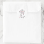 Elefant verziert runder aufkleber (Tasche)