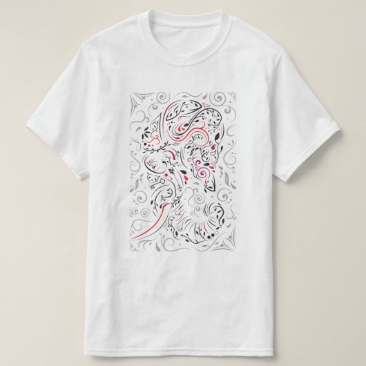 Elefant verziert T-Shirt (Design vorne)