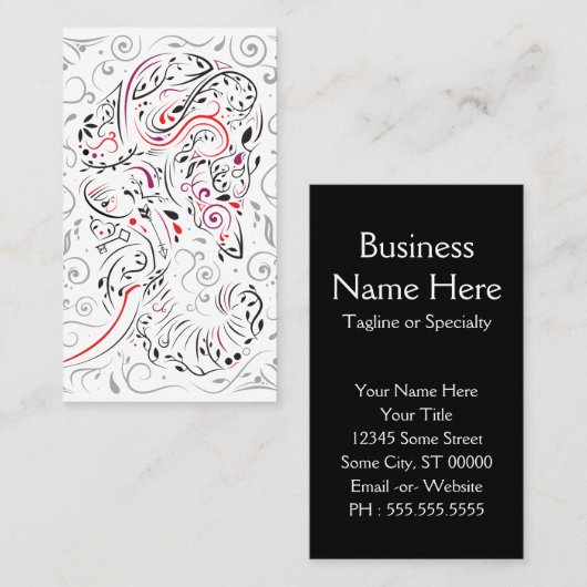 Elefant verziert visitenkarte (Vorne/Hinten)