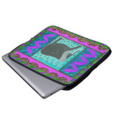 Elefant-Violett-Laptop-Sieb Laptopschutzhülle (Vorne Knopf)