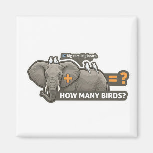 Elefant & Vögel Addition Magnet